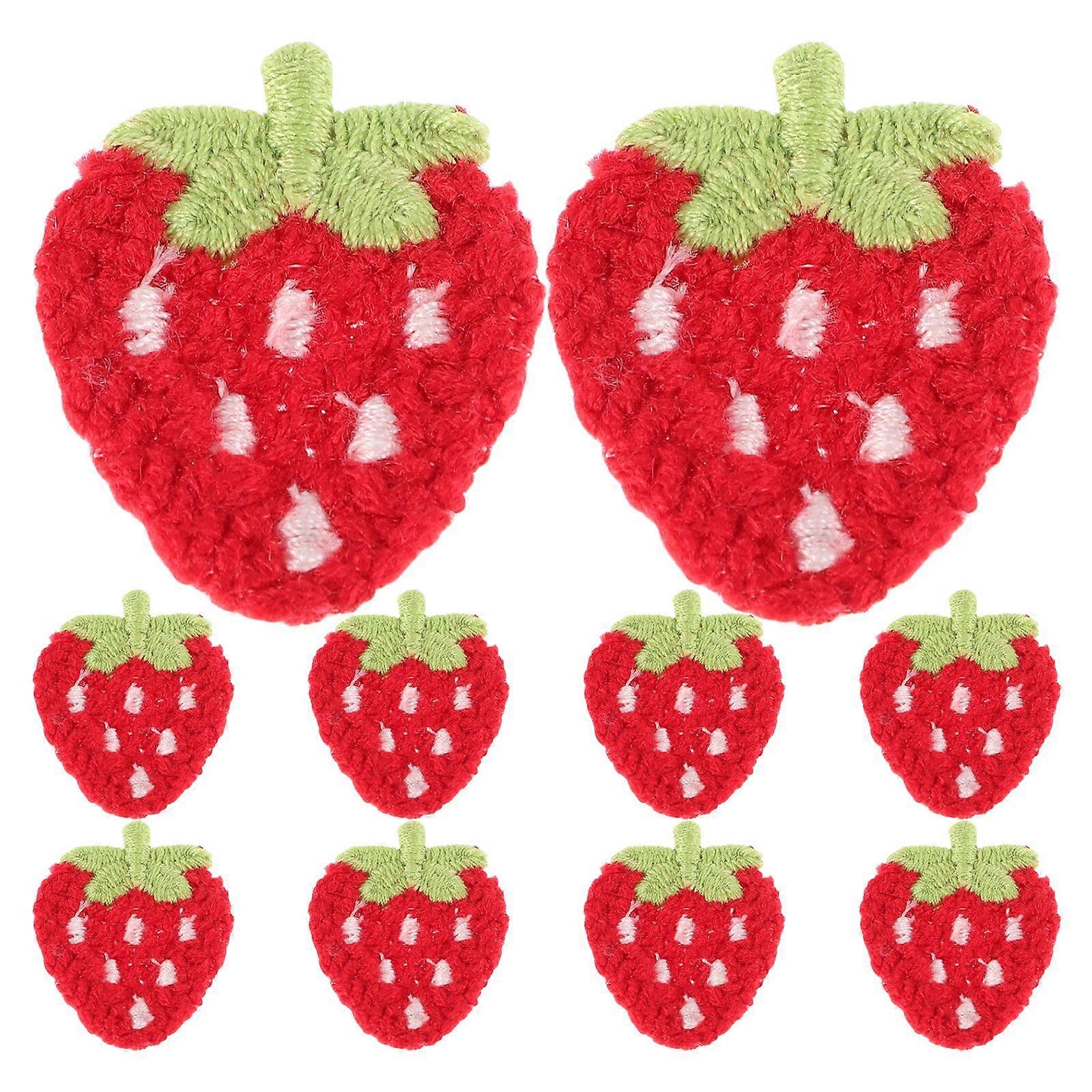10 buc Căpșuni Patches Handmade Drăguț Fructe Fier Pe Patch-uri Pentru Haine Și Accesorii Mici Patch-uri De Broderie Pentru Femei Fete Blugi Pălării Și Genți
