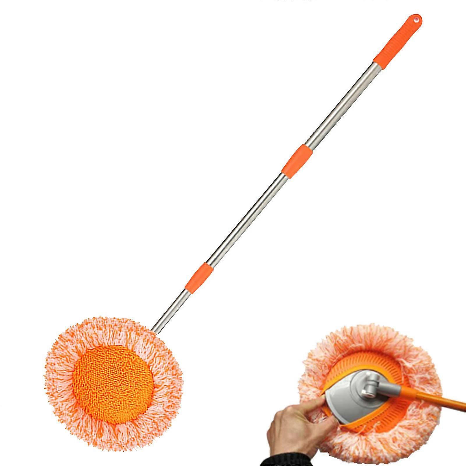 Rotatable Adjustable Cleaning Mop for Walls and Ceilings - Lightweight Extendable Reach Microfiber Head