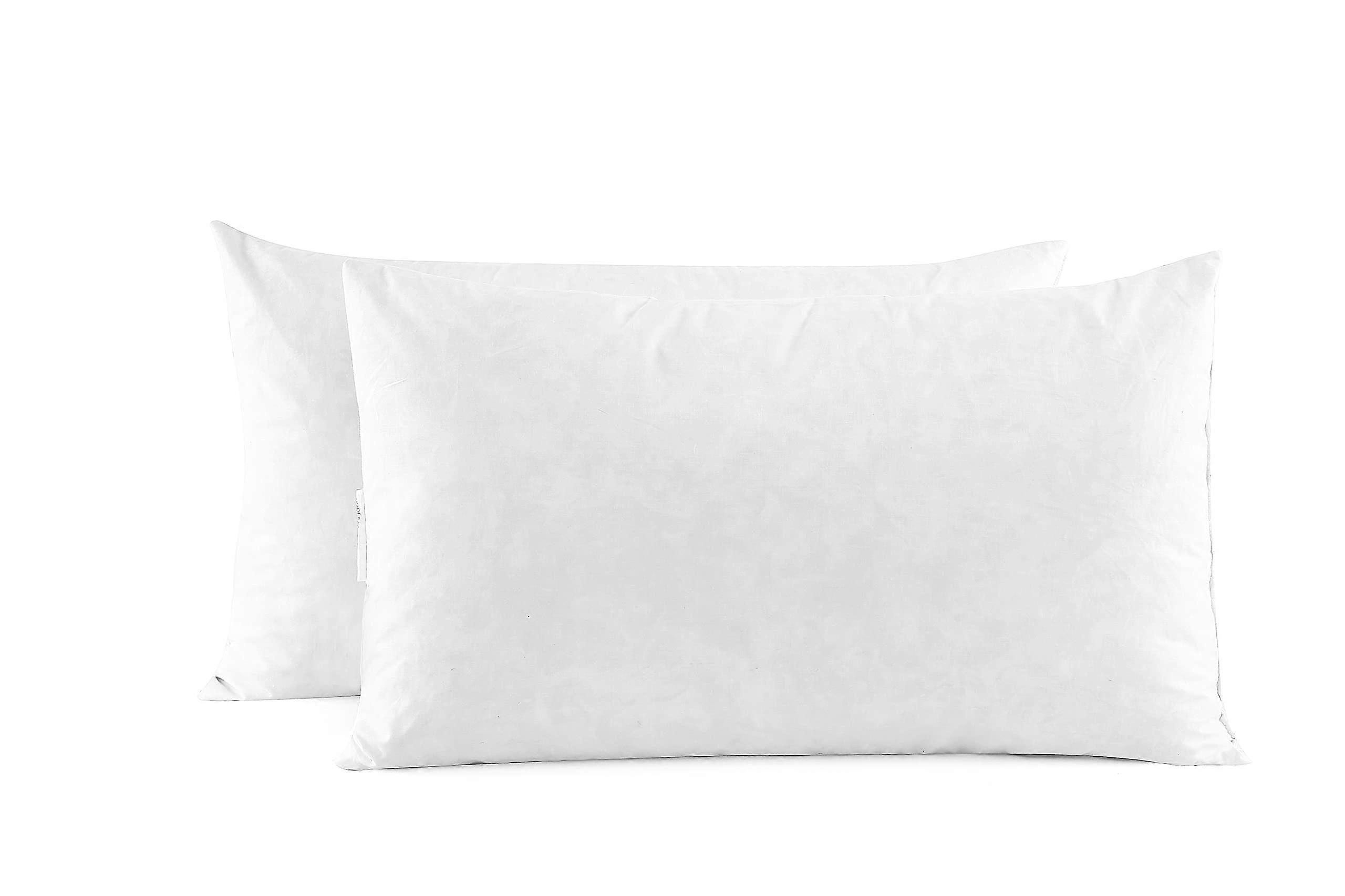 12" x 20" Sofa Bed Luxury Support Pillows - 2-Pack Hypoallergenic, Soft Polyester Fill, Removable Cases