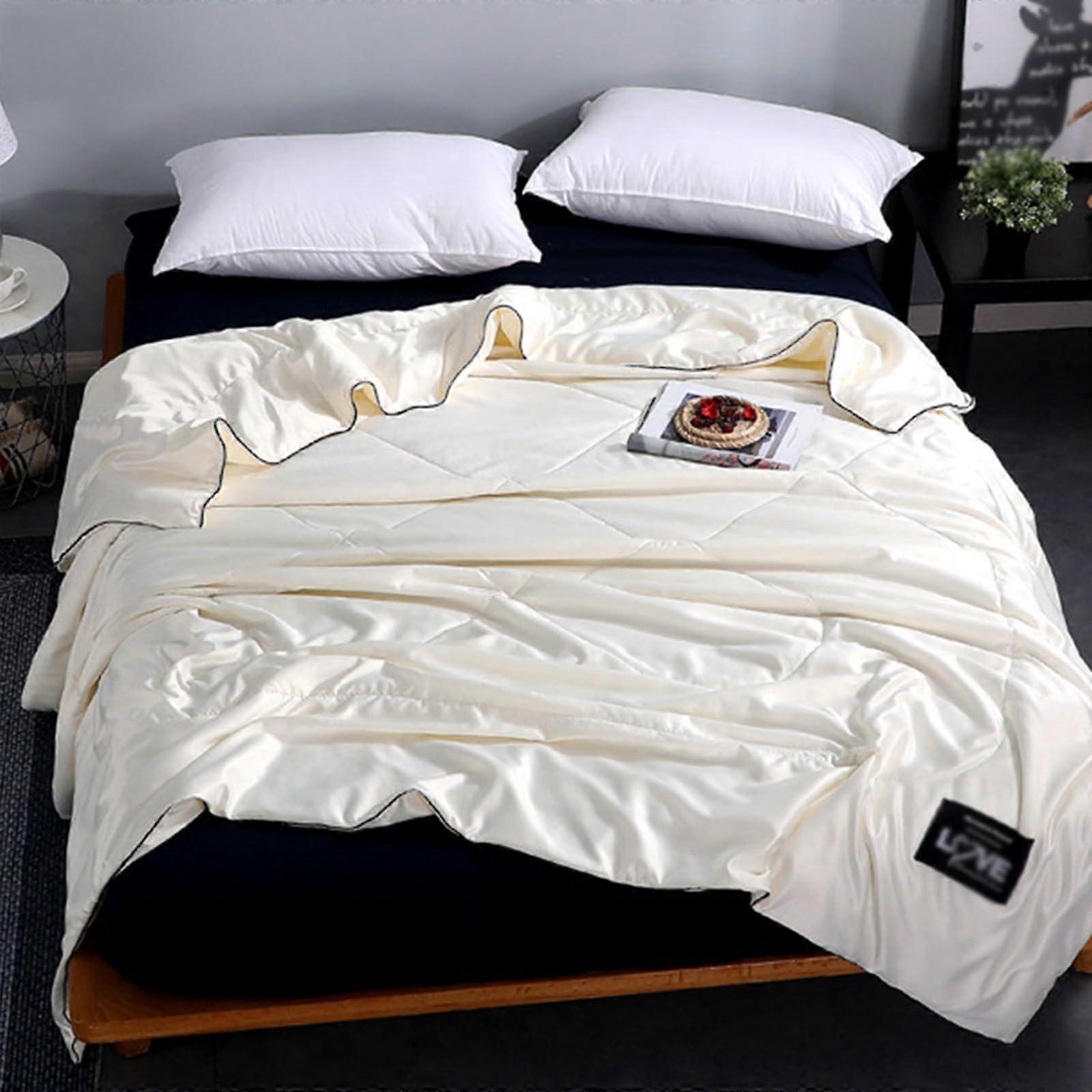 Cool Quilt, Washed Ice Silk Thin Blanket Summer Solid Color Air Conditioning Quilt, Cool Feeling Ice Silk Thin Quilt