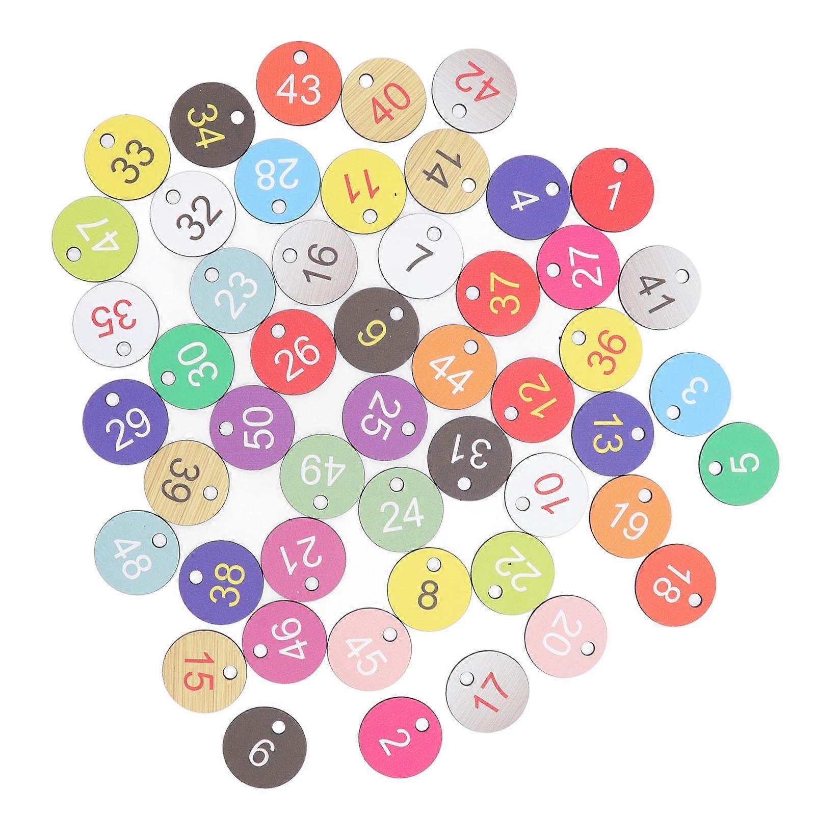 50Pcs Round Plastic Number Tags Plastic Number Labels for Beekeeping Livestock Farming 1-50