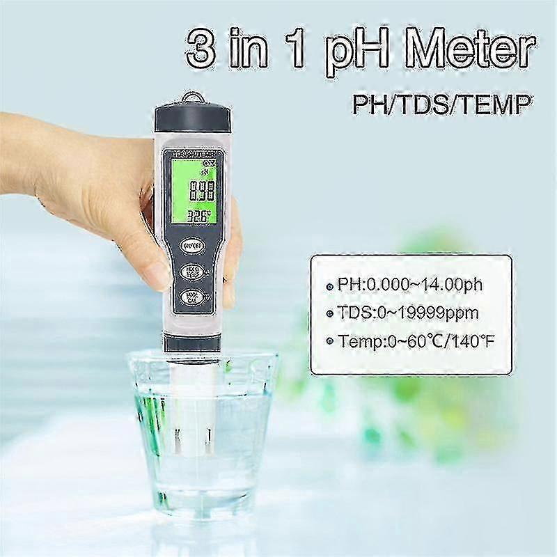 Ez-9901 Ph Meter 3 In1 Tds/temp/ Er Pen Conductivity Detector Mon Purity Mea