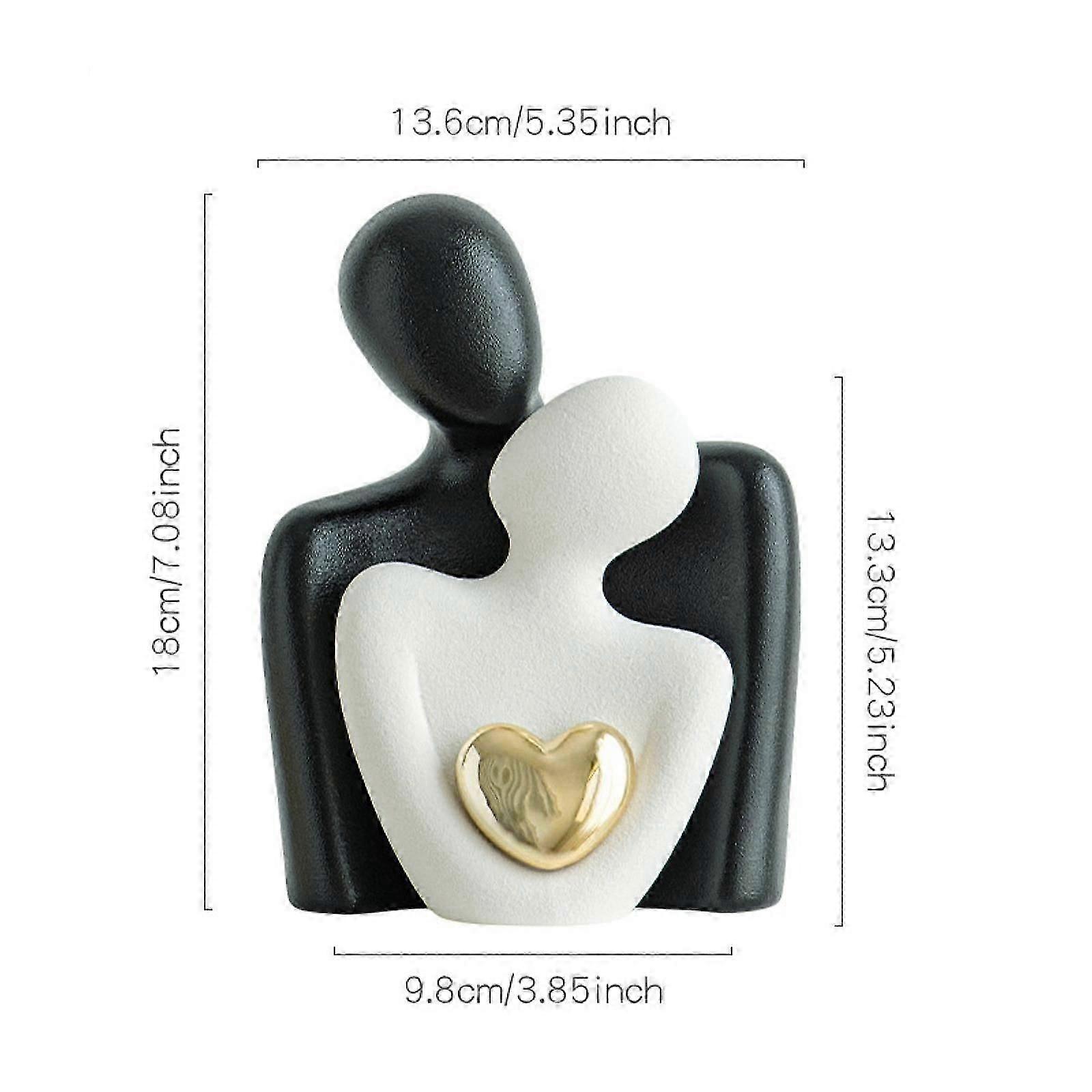 Couple Statue Artwork Hugging Couple Figurine for Office Living Room Shelves