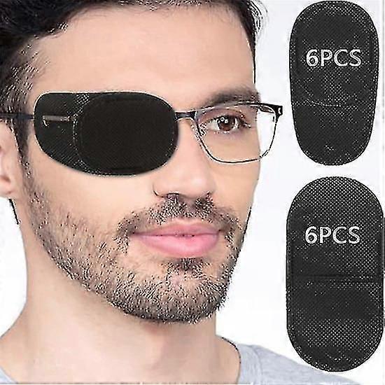 Eye Patches For Adults Kids 12 Piece Patch Glasses Treat Lazy Amblyopia Strabismus Left Or Right Eyes (black)-2025-ss