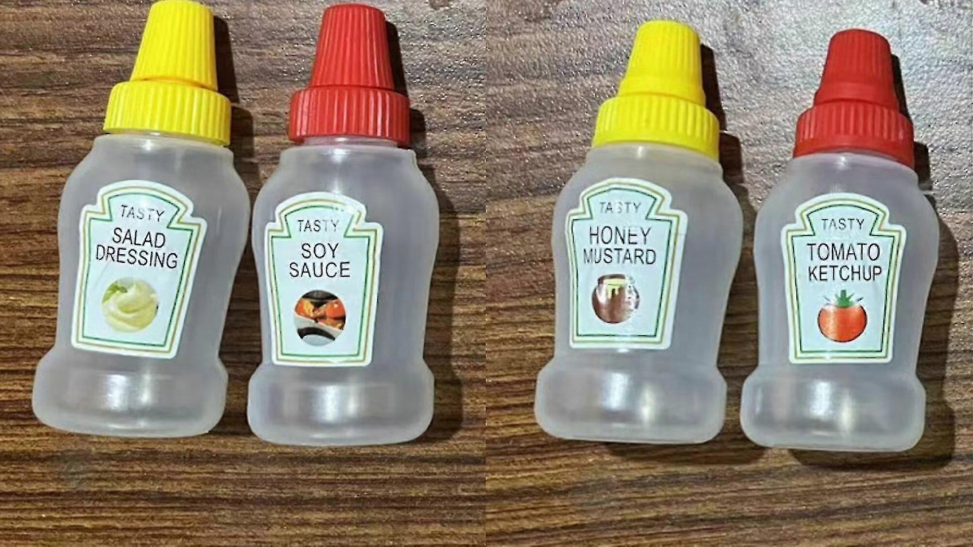 Plastic Squeeze Bottles , For Condiments,ketchup,sauce And More Pack Of 4