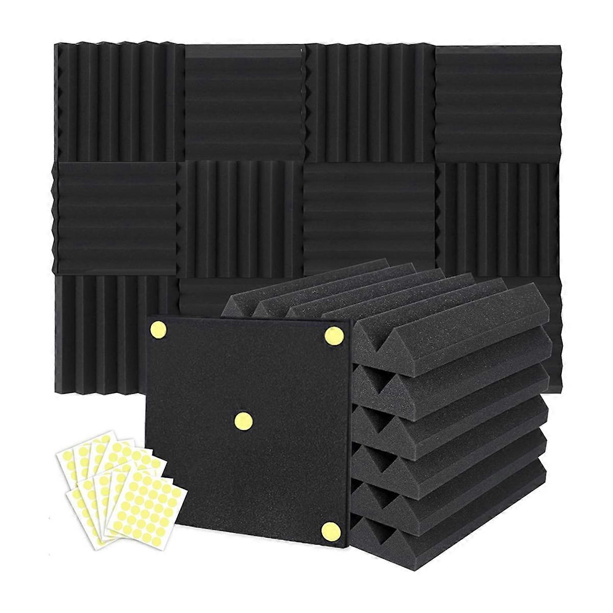 24 Packs Acoustic Foam Panels Wedge 2 X 12 X 12 inch