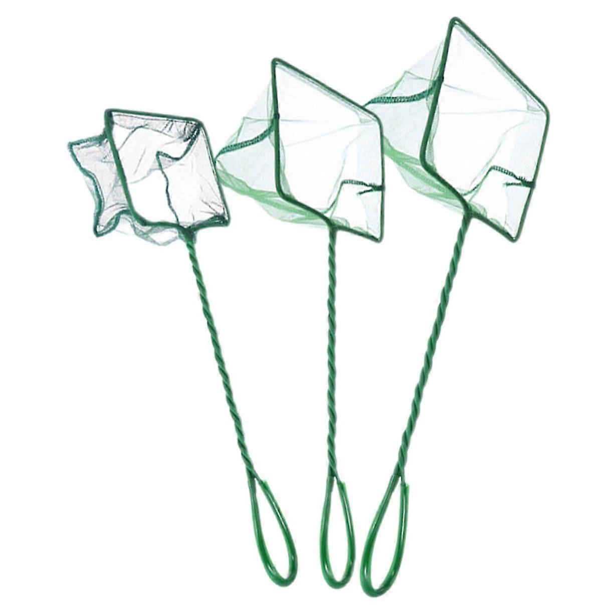 Aquarium Cleaning Kit 3 Pack for Small Fish Tanks with Sturdy Nylon Nets and Iron Frame, Compact and Easy to Use