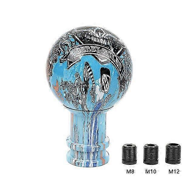 Manual Car Acrylic Graffiti Gear Shift Knob Mixed Pattern Ball Shaped Style Carbon Gear Stick Shifter Lever Handle Sfn156