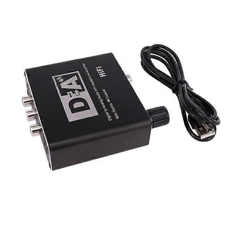 32-192khz Hifi Dac Amp Digital To Analog Audio Converter Rca 3.5mm Jack Headphone Amplifier Toslink Optical Coaxial Output Dac