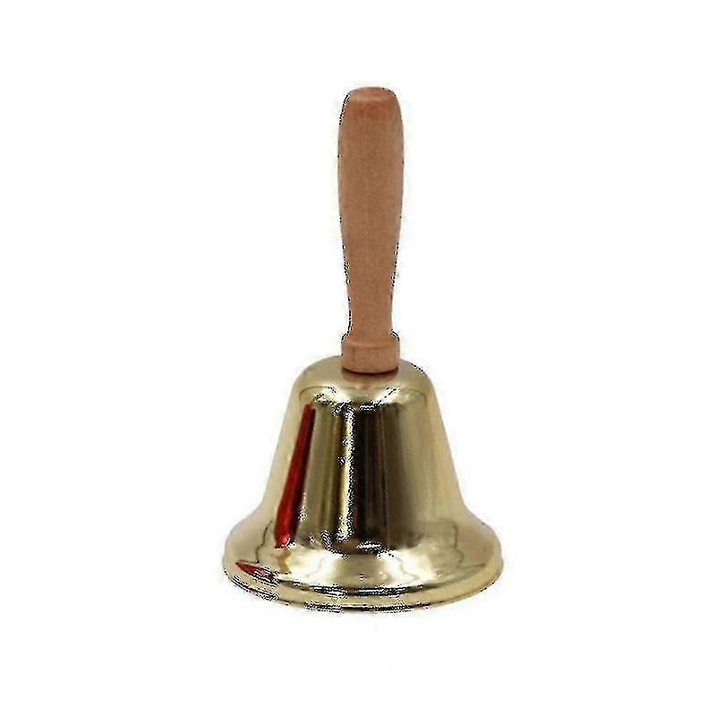 Clochette à main en bois extra forte en laiton massif avec poignée en bois, polyvalente pour Noël et les mariages