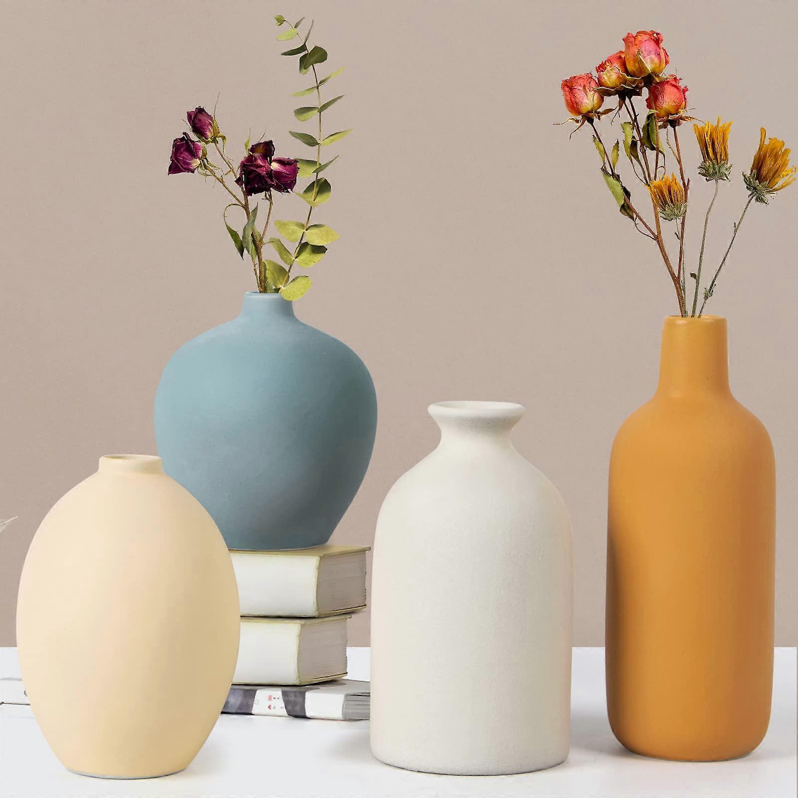 4 Set Small Vase for Home Decor and Table Centerpieces