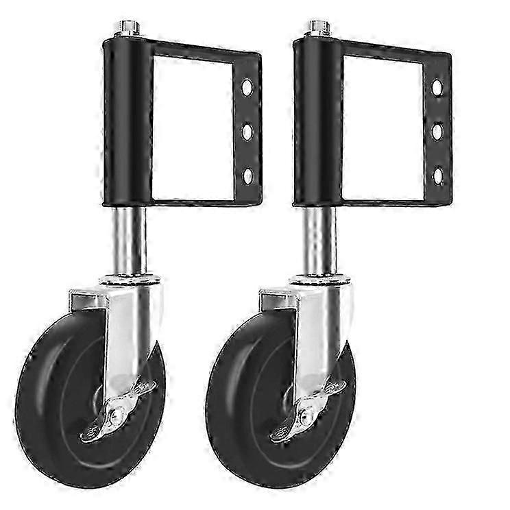 Set of 2 door rollers, black, with brakes