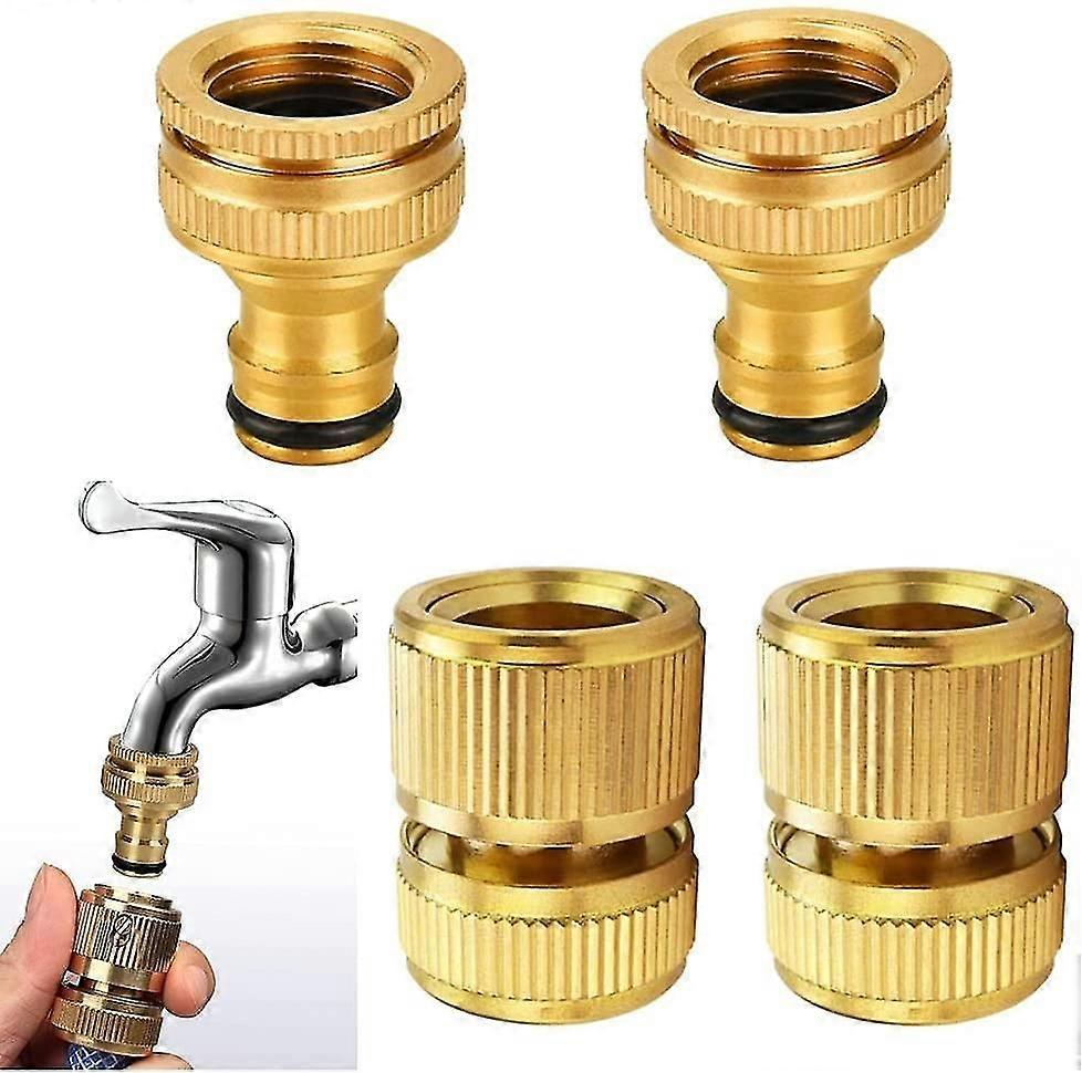 Garden Hose Connector Set Of 4 Quick Connect Garden Hose Connector Brass