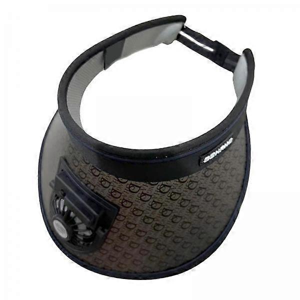 2x Sun Visor Hat with Fan Visor Hat Large Brim Three Speed Cooling Fan USB