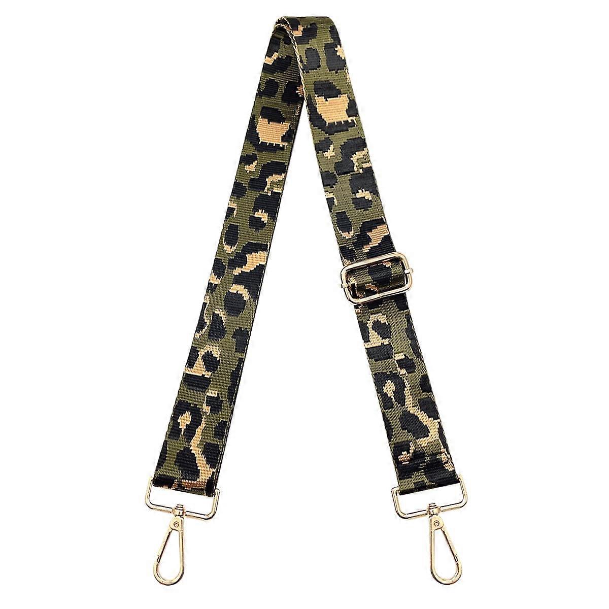 Replacement Purse Strap, Adjustable Wide Shoulder Bag Strap Leopard Olive
