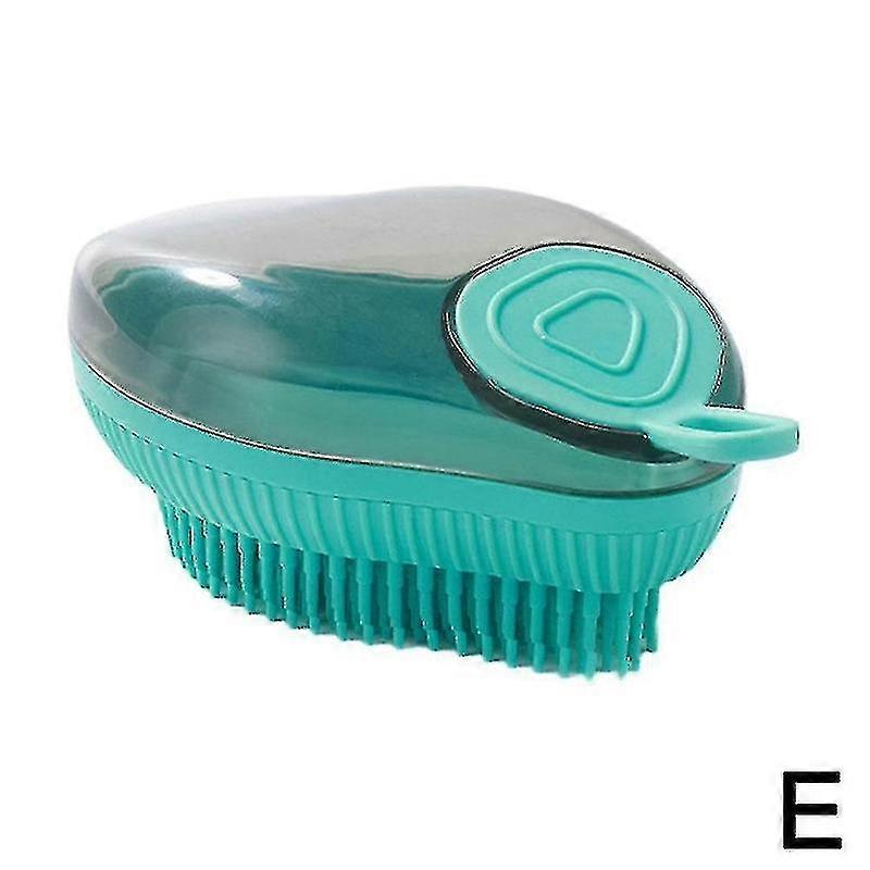 Kæledyrsplejebørste med sæbedispenser, bløde børster, blå takker - ylmyFit