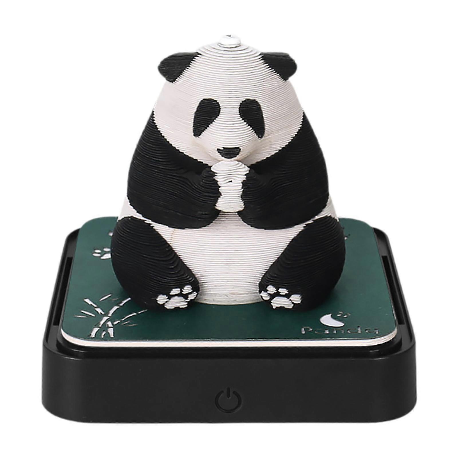 2025 Desk Calendar DIY Notes Notepad Paper Carving Art Timepiece Calendar Panda