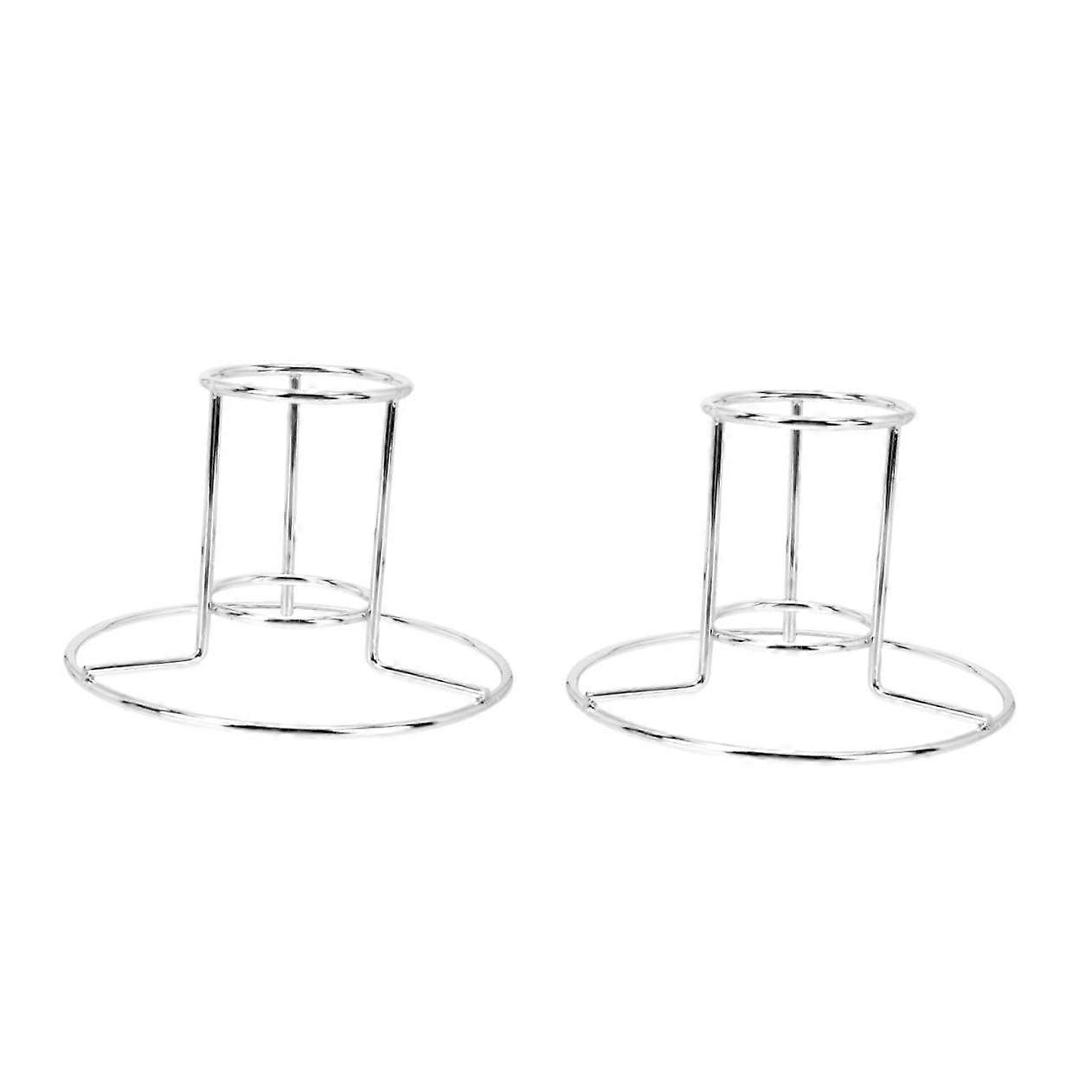 Galvanized Chicken Roaster Stand Set of 2, BBQ Rack for Rotisserie Turkey and Chicken, Silver Cooking Grill Holder