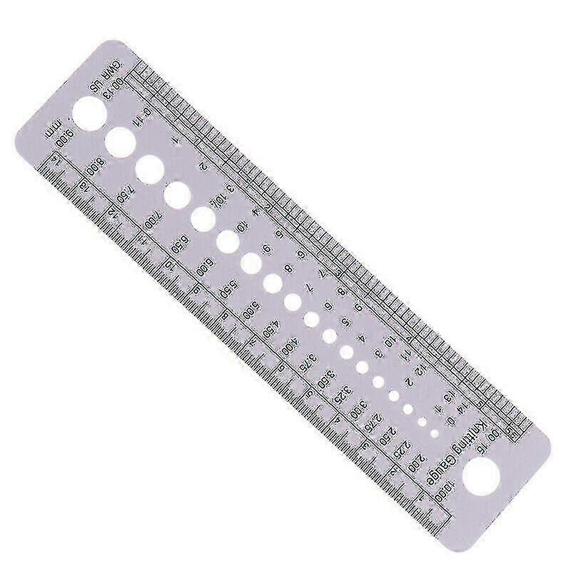 Knitting Needle Gauge Ruler Tool for Size Measurement 2-15mm & Inch Cm (1pc)