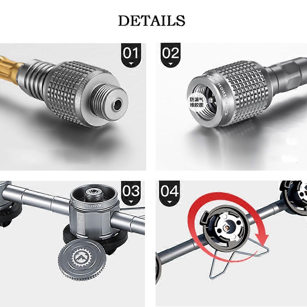 3 In 1 Butane Adapter with Extension Hose Split Type Furnace Adapter Gas Cartridge Head Conversion Adapter Nozzle Bottle Type Butane Convertor