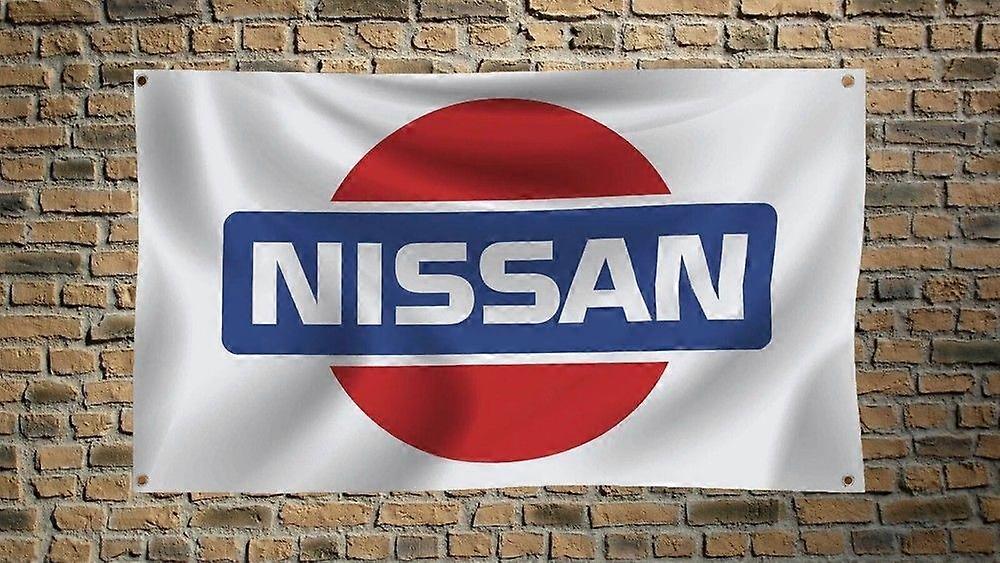 نيسان 3x5 FT أبيض العلم سباق السيارات معرض راية كهف ديكور راية الجدار راية QQTO605