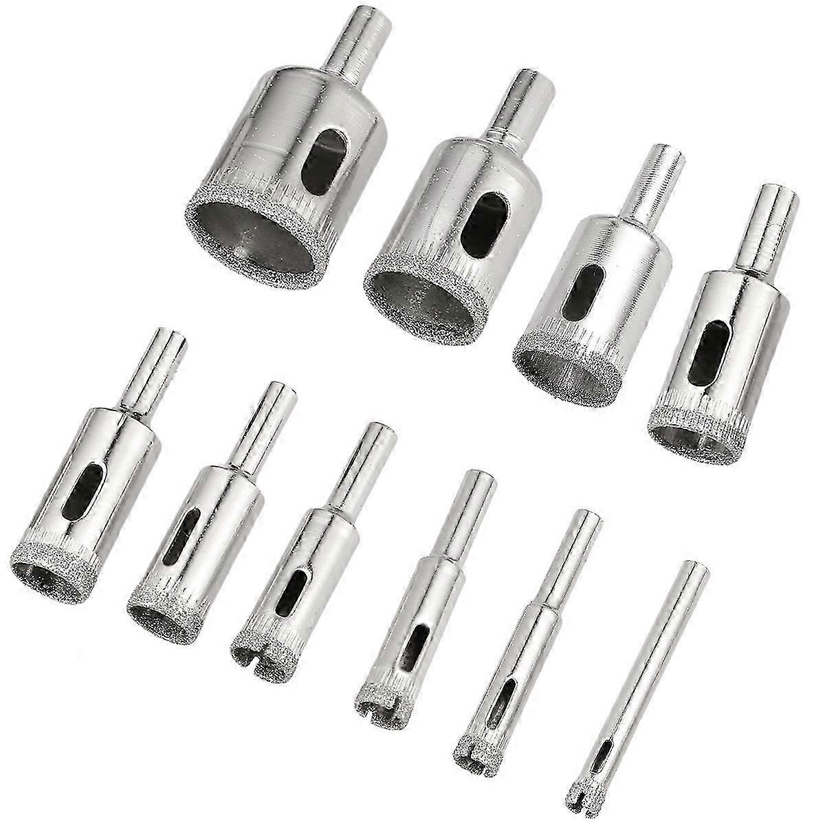 10Pcs Emery Glass Bit Set, Portable Hole Opener Kit for Home Studio Store