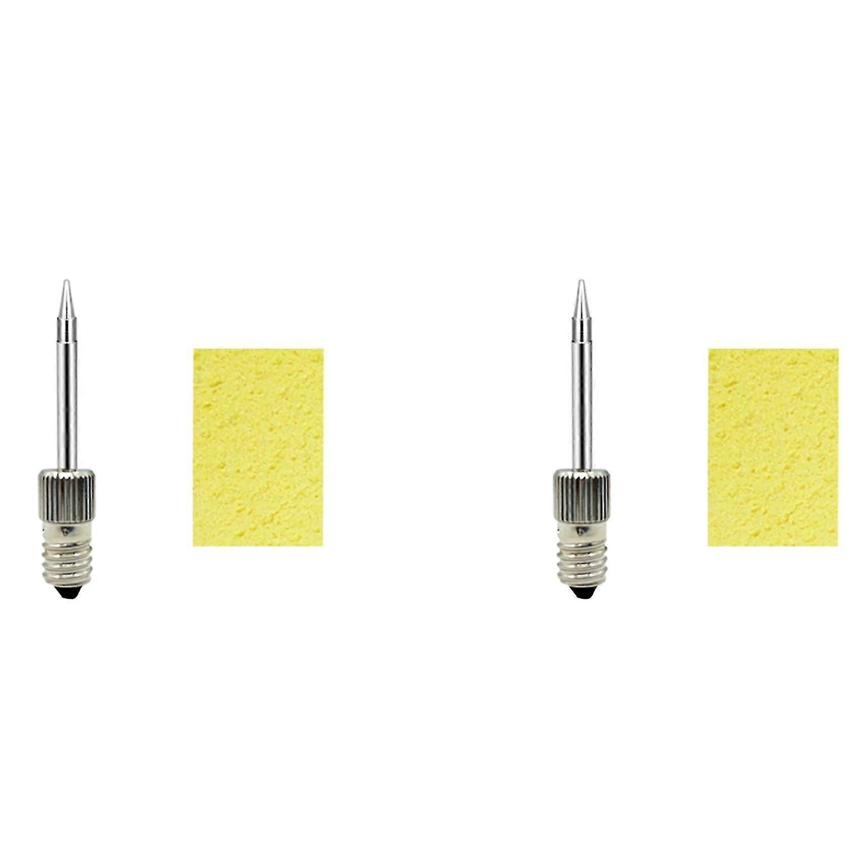 2X USB Soldering Iron Head E10 Interface Battery Soldering Iron Head Threaded Soldering Iron Head(P