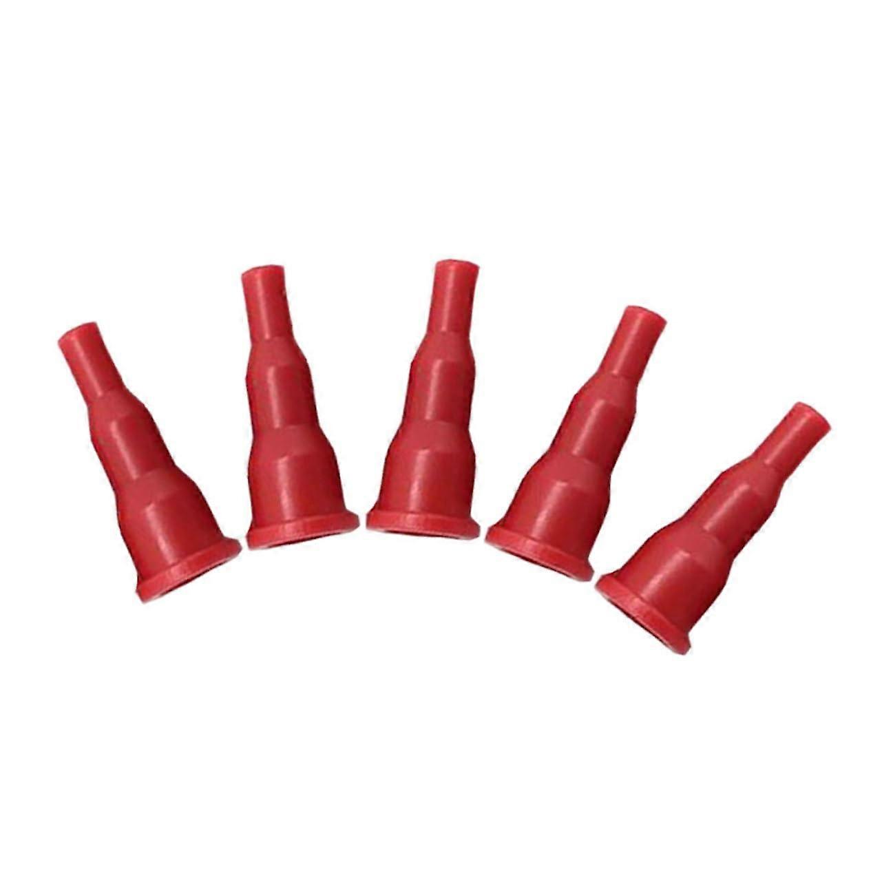 5 Pack Gas Tank Adapter Valve for Lighter Refrigerant Filling - Red Plastic Tips - Compatible with Standard Valves