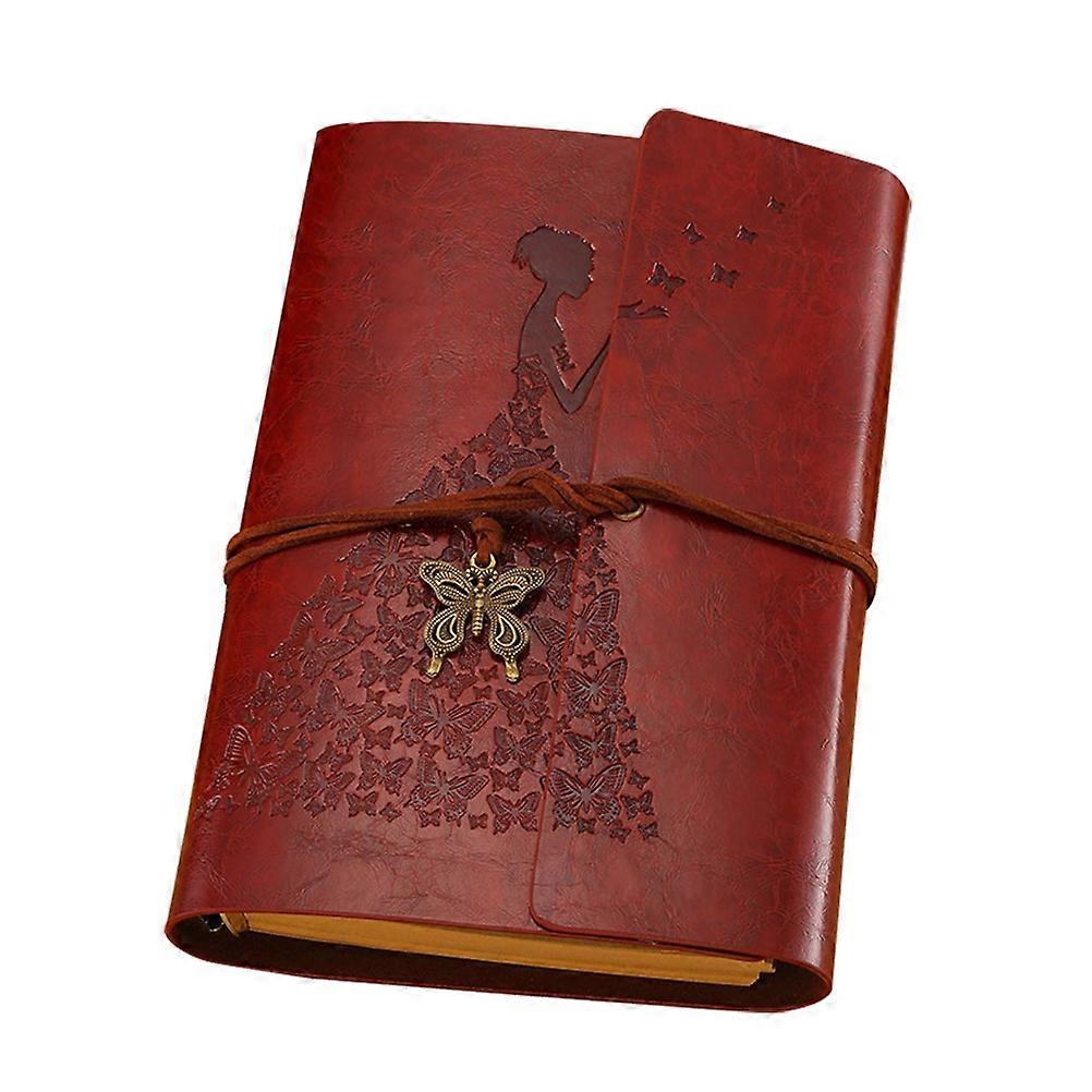 Vintage A6 Kraft Paper Bound Notebook Loose-leaf Notebook Handmade Writing Notebook Daily Notepad for Art Sketchbook Travel Diary - 18.5x12.5cm