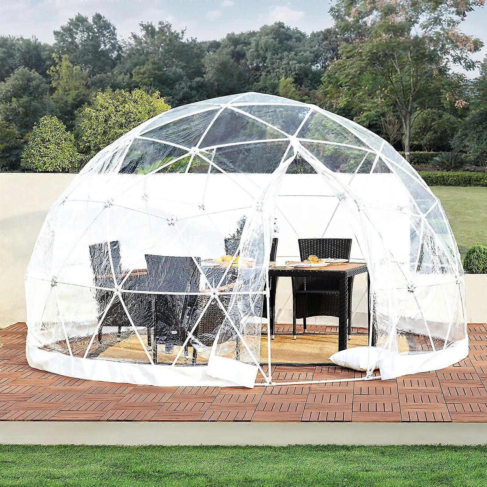 Tente bulle dôme maison camping 12 pieds jardin extérieur abri transparent géodésique 57 personnes pour patios arrière-cour, auvent gazebos intimité maison chambre