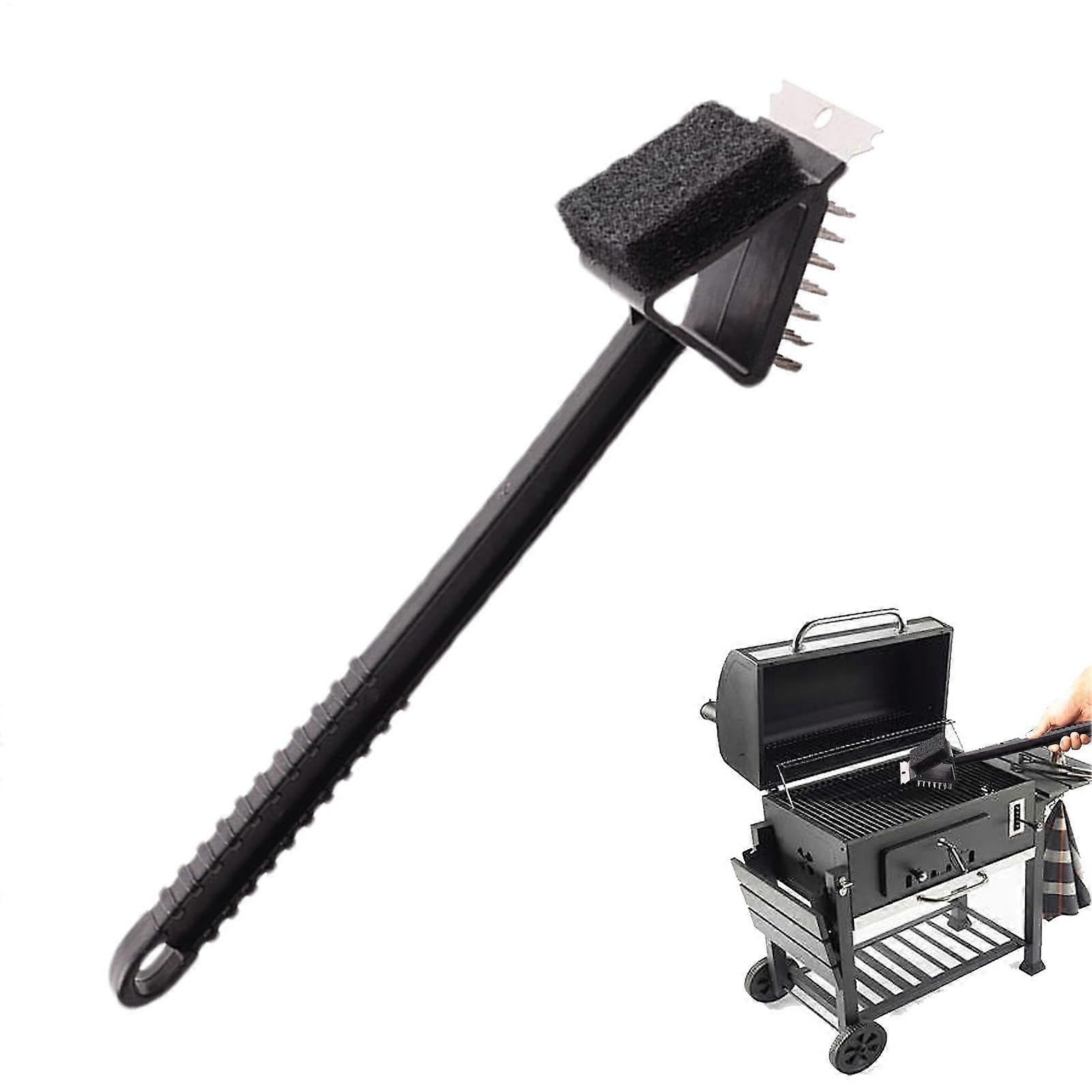 Triangular Metal Grill Brush Stainless Steel Wire Scraper Set For Porcelain Grates Safe