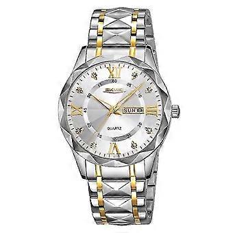 Skmei Montre Lumineuse Homme Argent Or Bracelet Cadran Argent