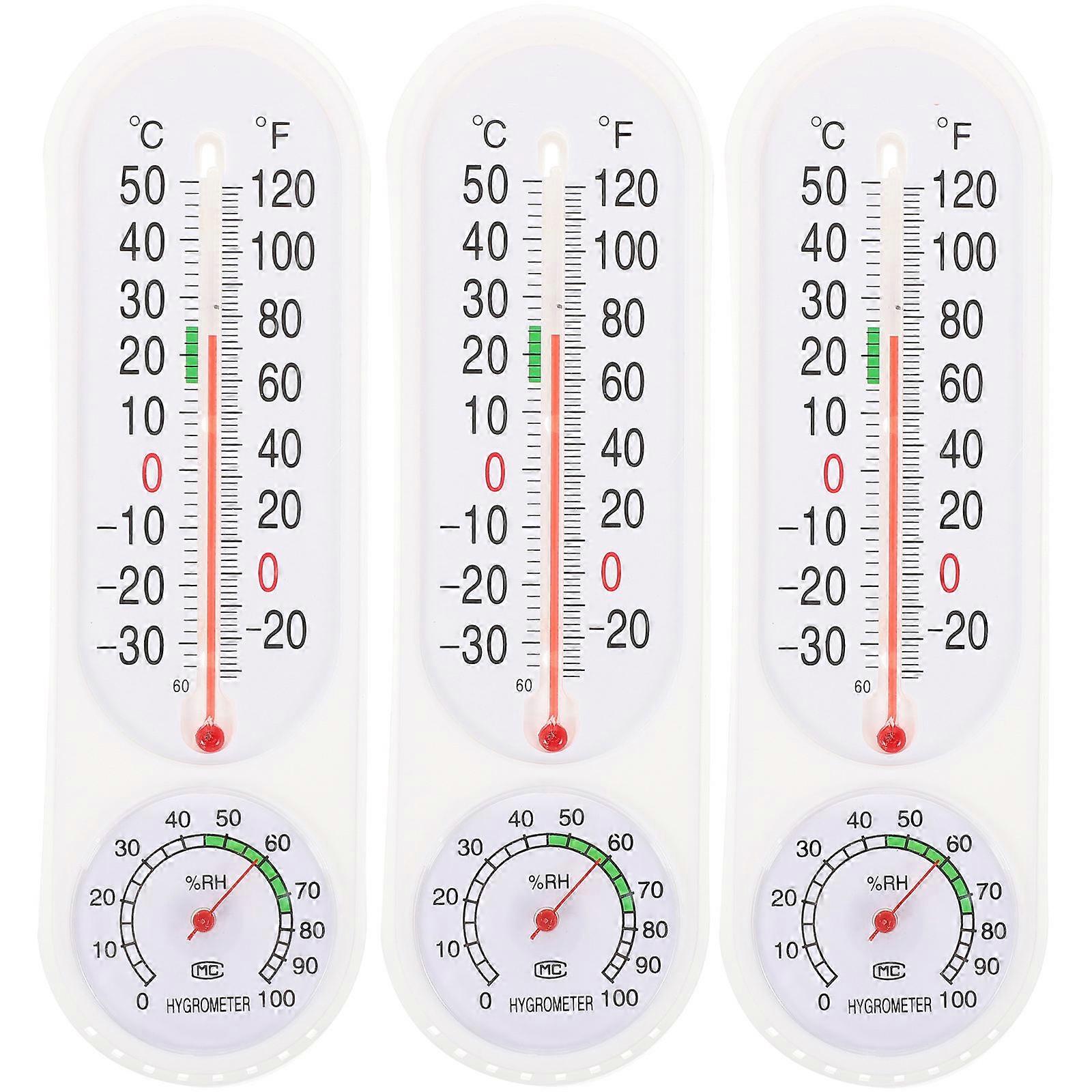 Room Thermometers Temperature And Humidity Gauge Home Office 22.50X6.50X2.00CM Precise Temp Display 3Pack