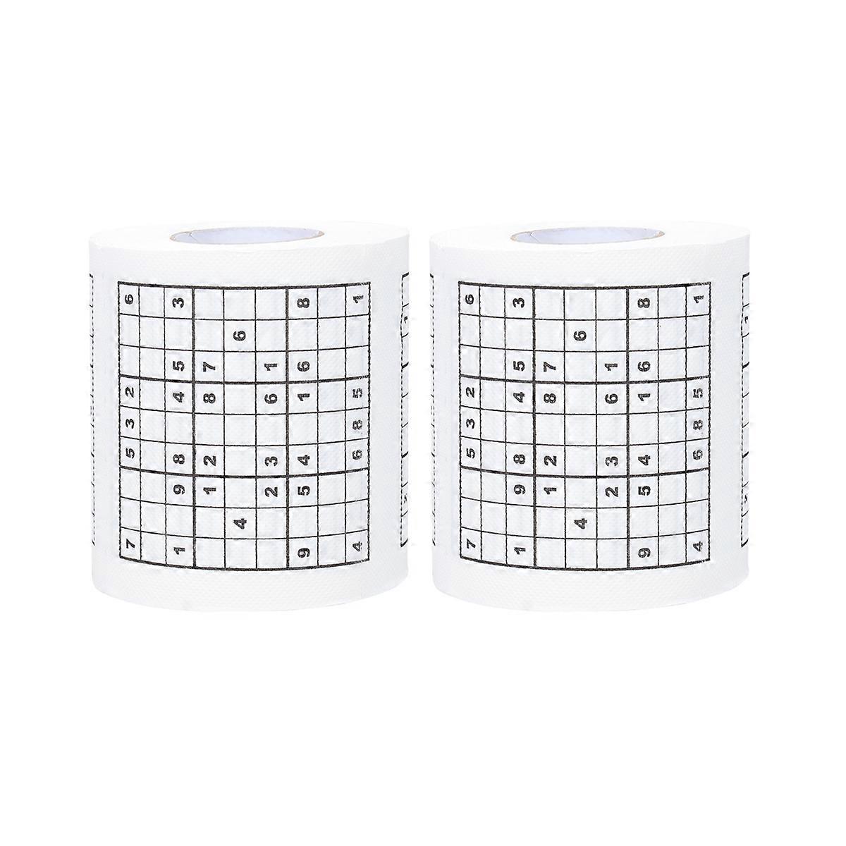 Toilet Roll Paper Sudoku Game Entertainment Hygienic Color 9.5 x 9.5 x 10cm 2Pcs
