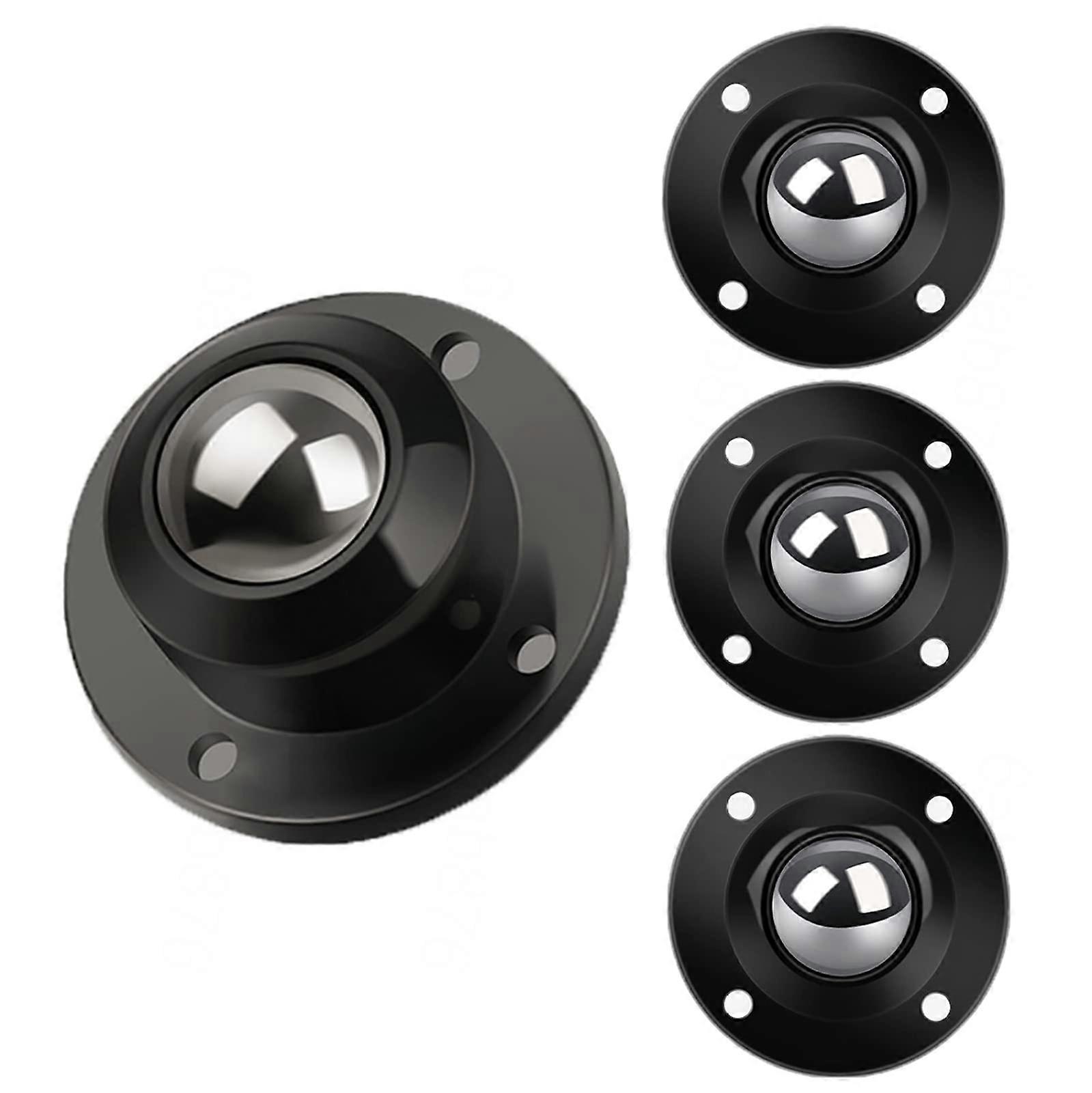 360° Swivel Castors, Steel Ball Casters, Noise-Free Caster Wheels for Storage Boxes, 4-Pack, Black Replacement Wheels