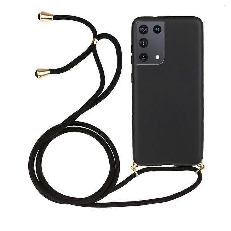 Compatible For Samsung Galaxy S21 Ultra 5G Eco-Friendly Wheat Straw Soft TPU Phone Case with Adjustable Lanyard