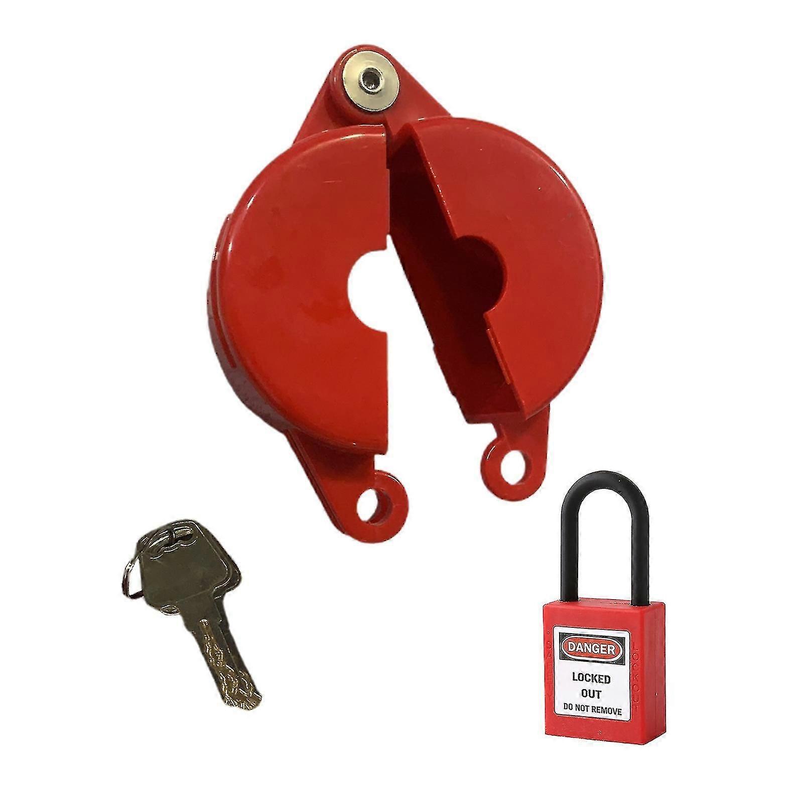 Valve Lock with Padlock for Faucet Water Valve Security, Red Access Control for Maintenance and Repair