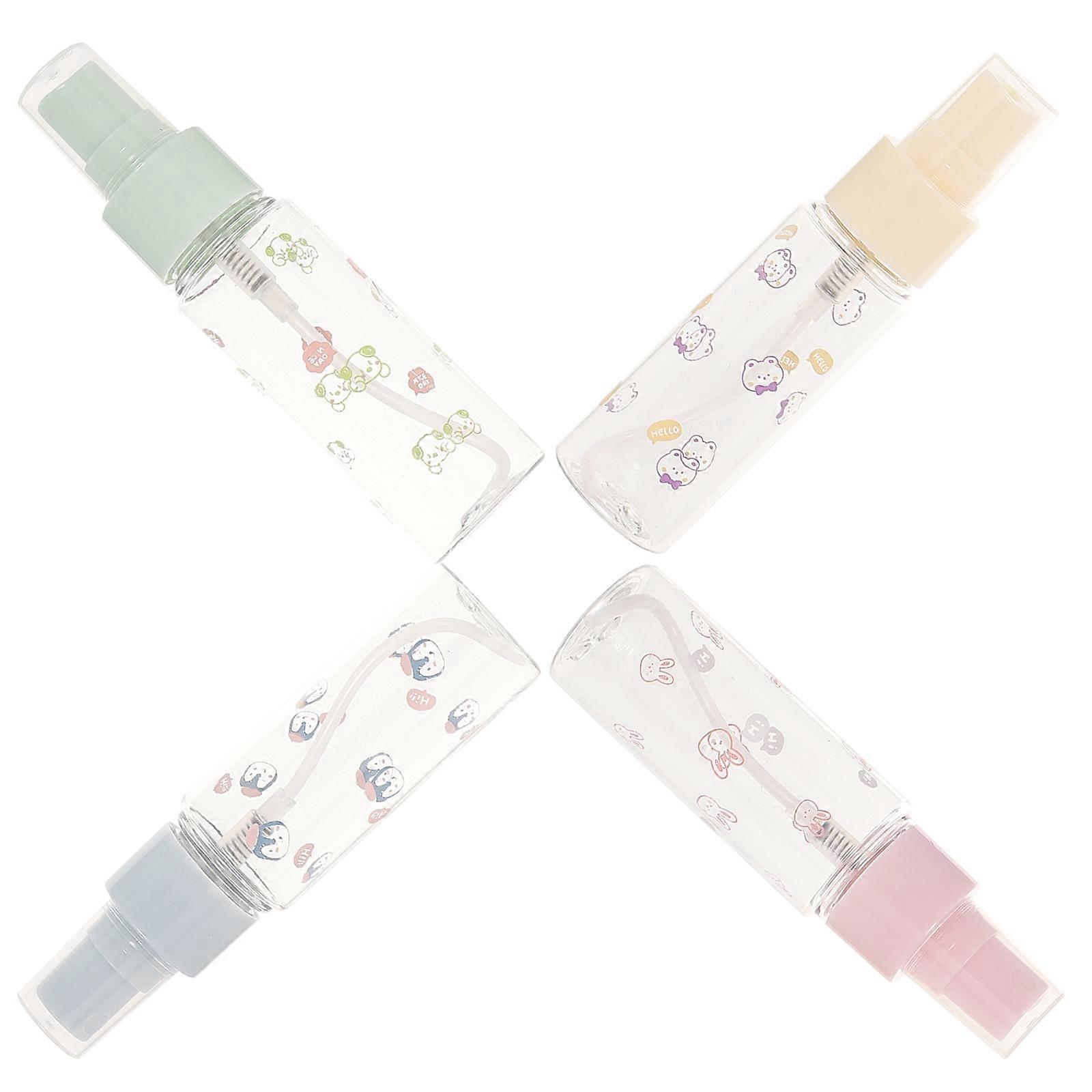 4 Pack Travel Sized Refillable Plastic Spray Bottles for Makeup, Skincare, and Liquids – Compact and Convenient for Travel and Home Use