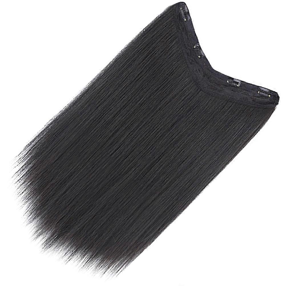 Clip In Hair Extensions Σταδιακή Ίσια Συνθετικές Γυναίκες Προσθήκη Όγκου 50x20cm Μαύρο Σχήμα V 1 Τεμάχιο