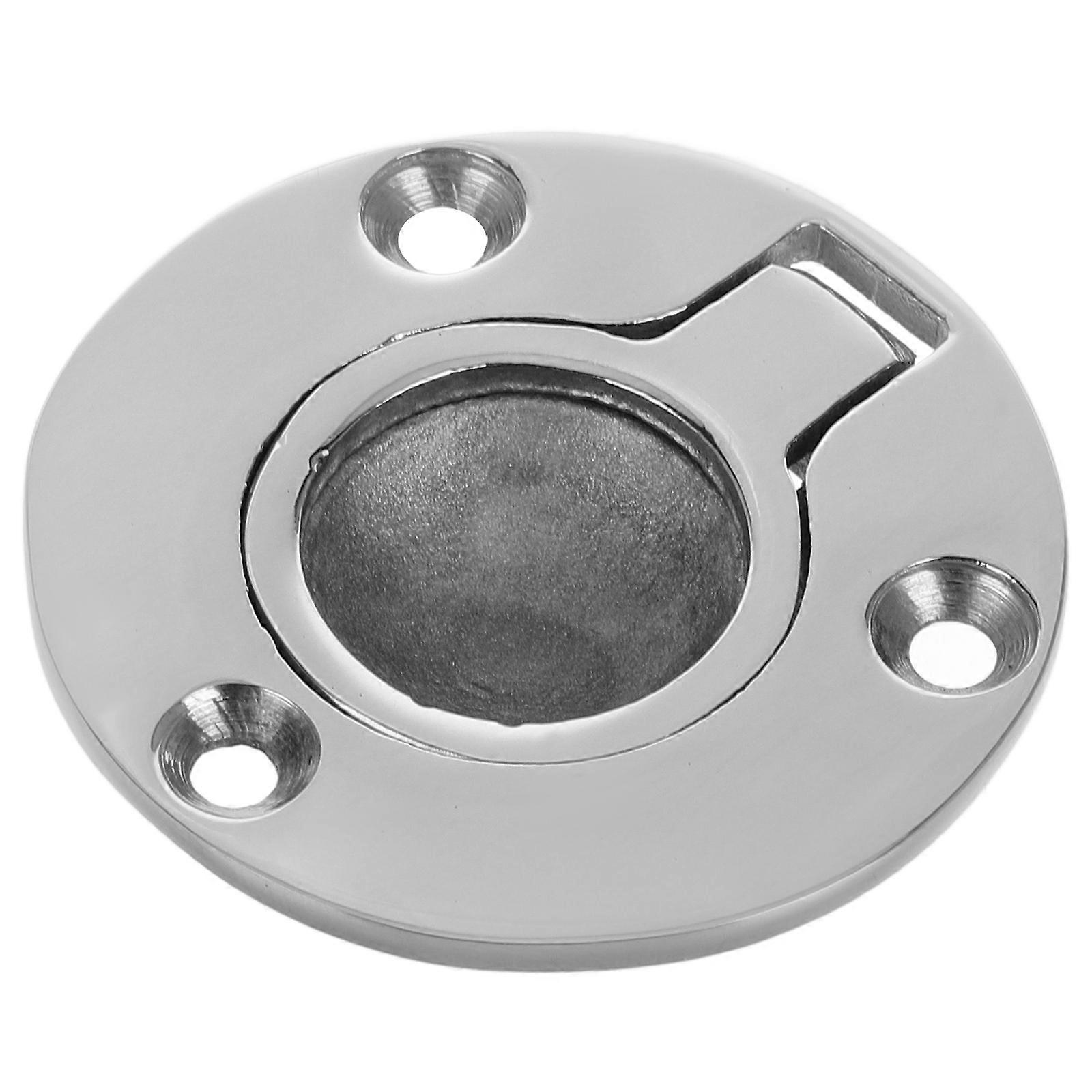 Stainless Flush Hatch Latch Cabinet Flush Mount Lifting Round Silver 5.00X5.00X0.70CM Fixation 1 Set