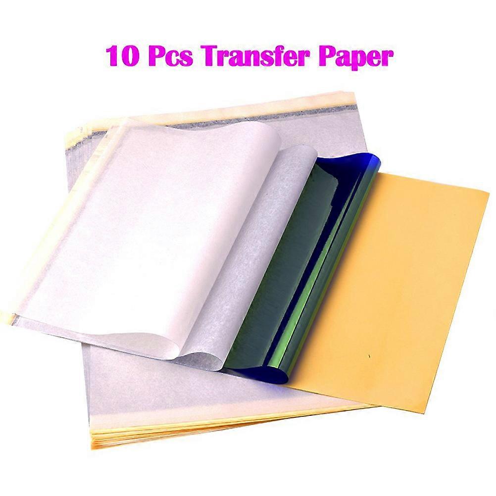 10pcs Tattoo Transfer Paper Stencil for Artists Tracing & Copying Designs, Compatible with Thermal Copiers & Freehand Use for Custom Stencils