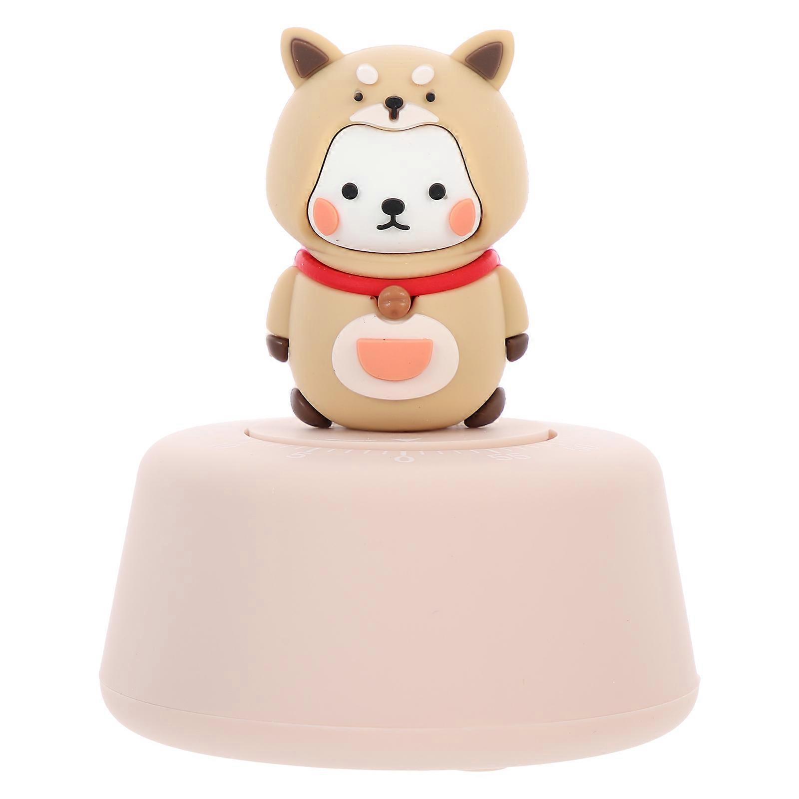 Countdown Timer For Kitchen Mechanical Time Reminder Home Users Cartoon Dog Shape Yellow 9x7.5x7.5cm 1Set