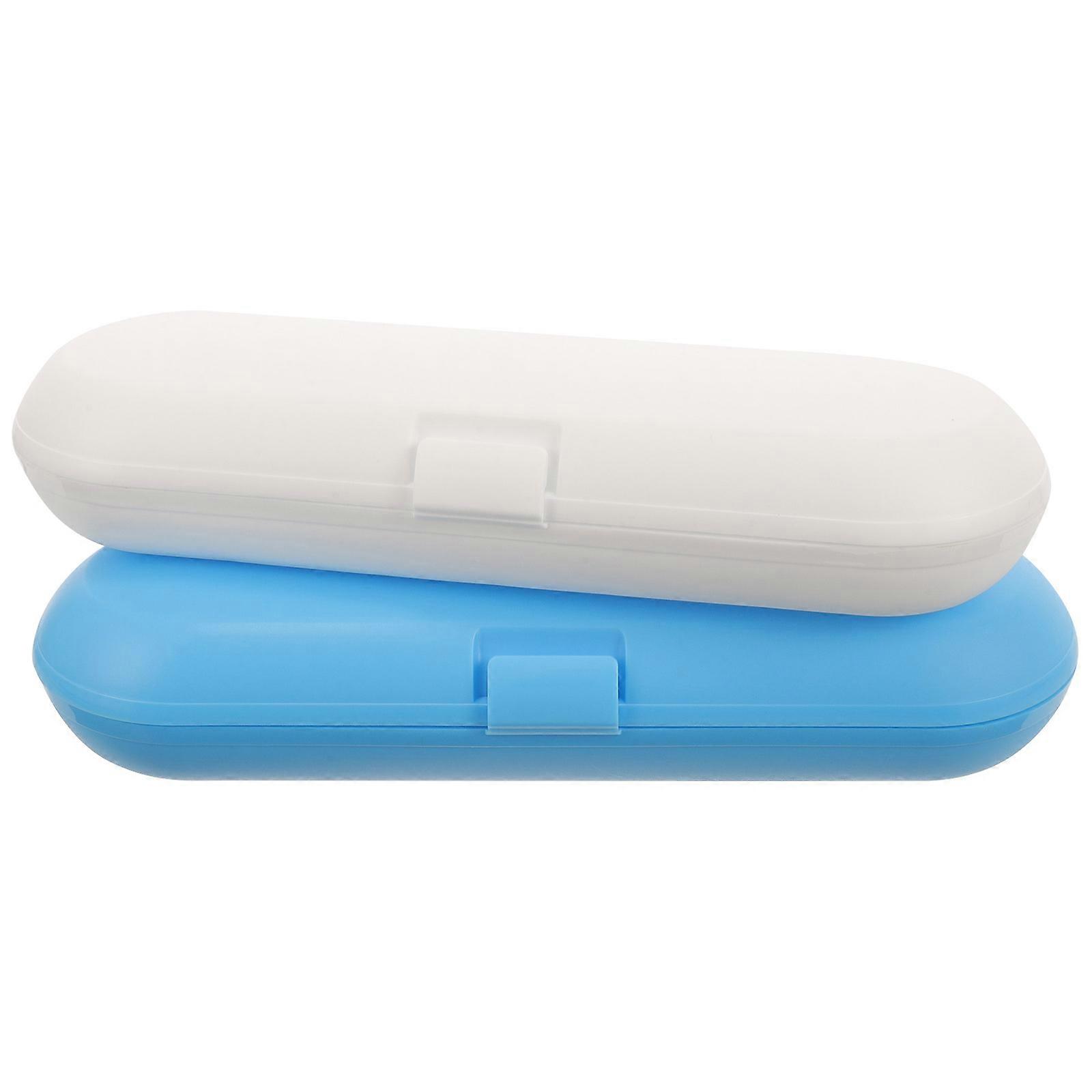 Portable Toothbrush Holder Storage Box Electric Toothbrush Holder Protection from Scratches Dustproof 21.00X7.00X4.00CM 2Pcs