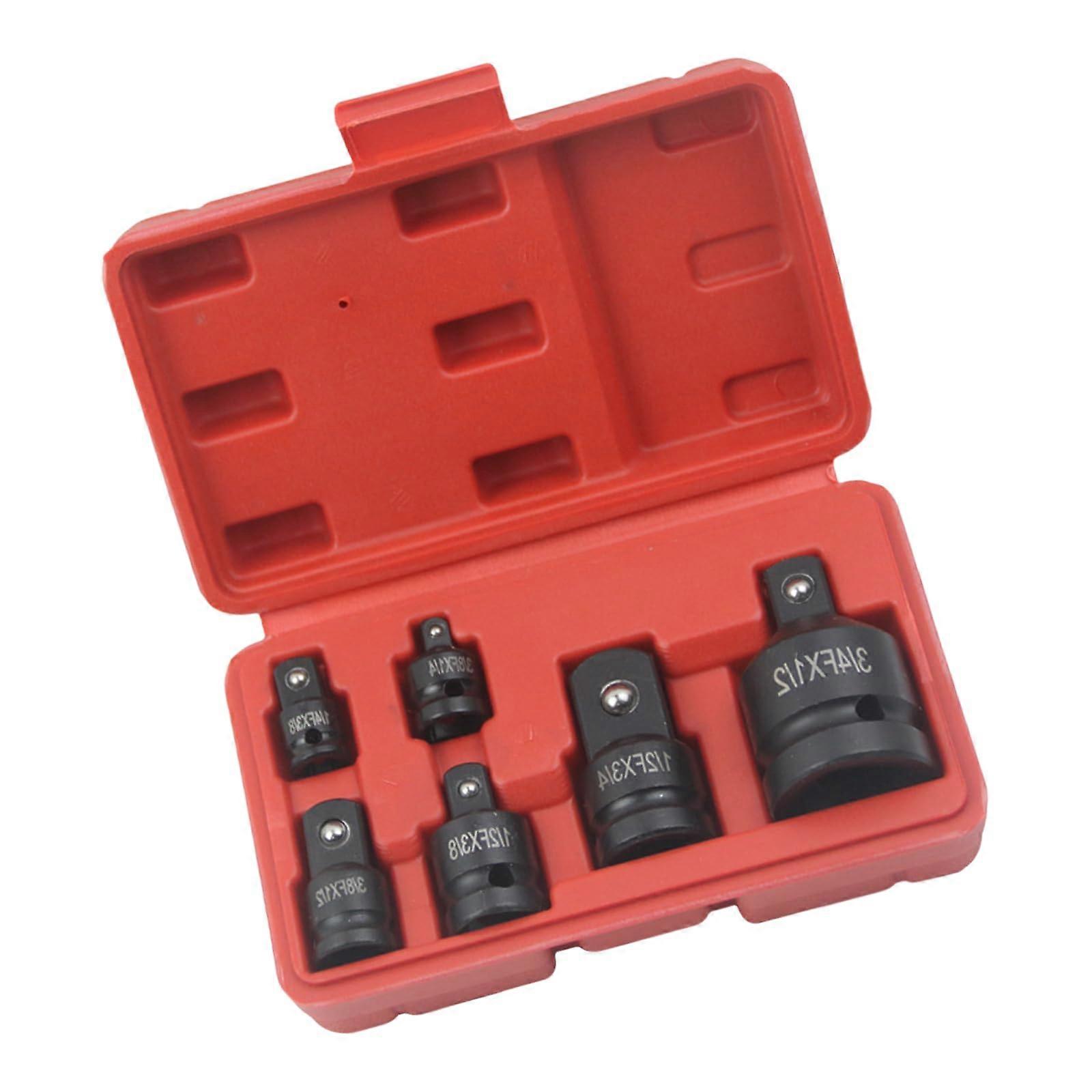 6pcs Socket Wrench Adapter Set 1/4 3/8 1/2 3/4 Inch Ratchet Tool Compatible with Pneumatics and Standard Sockets