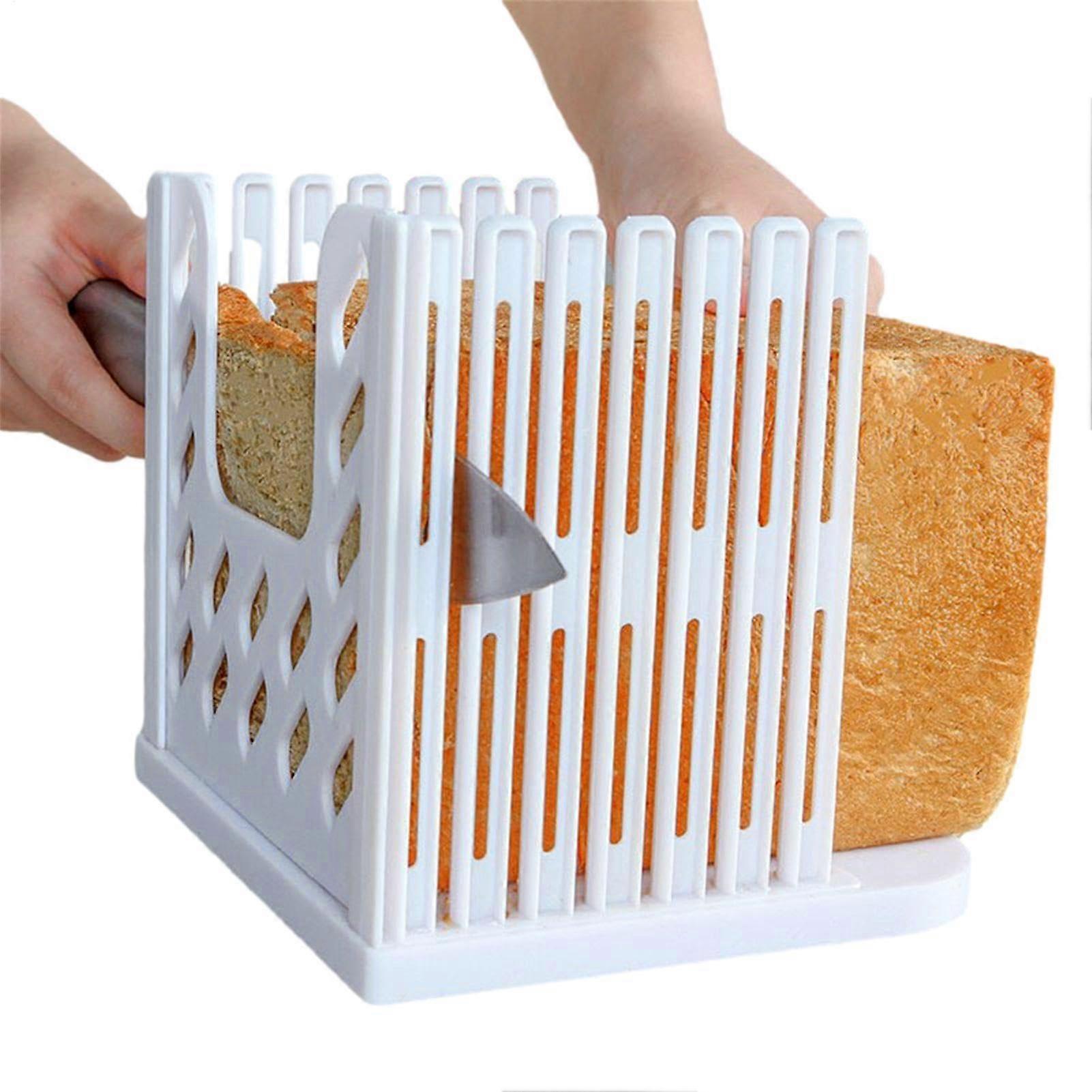 Foldable hand slicer for quick cutting of 7 bread slices, 16x15x14.5cm