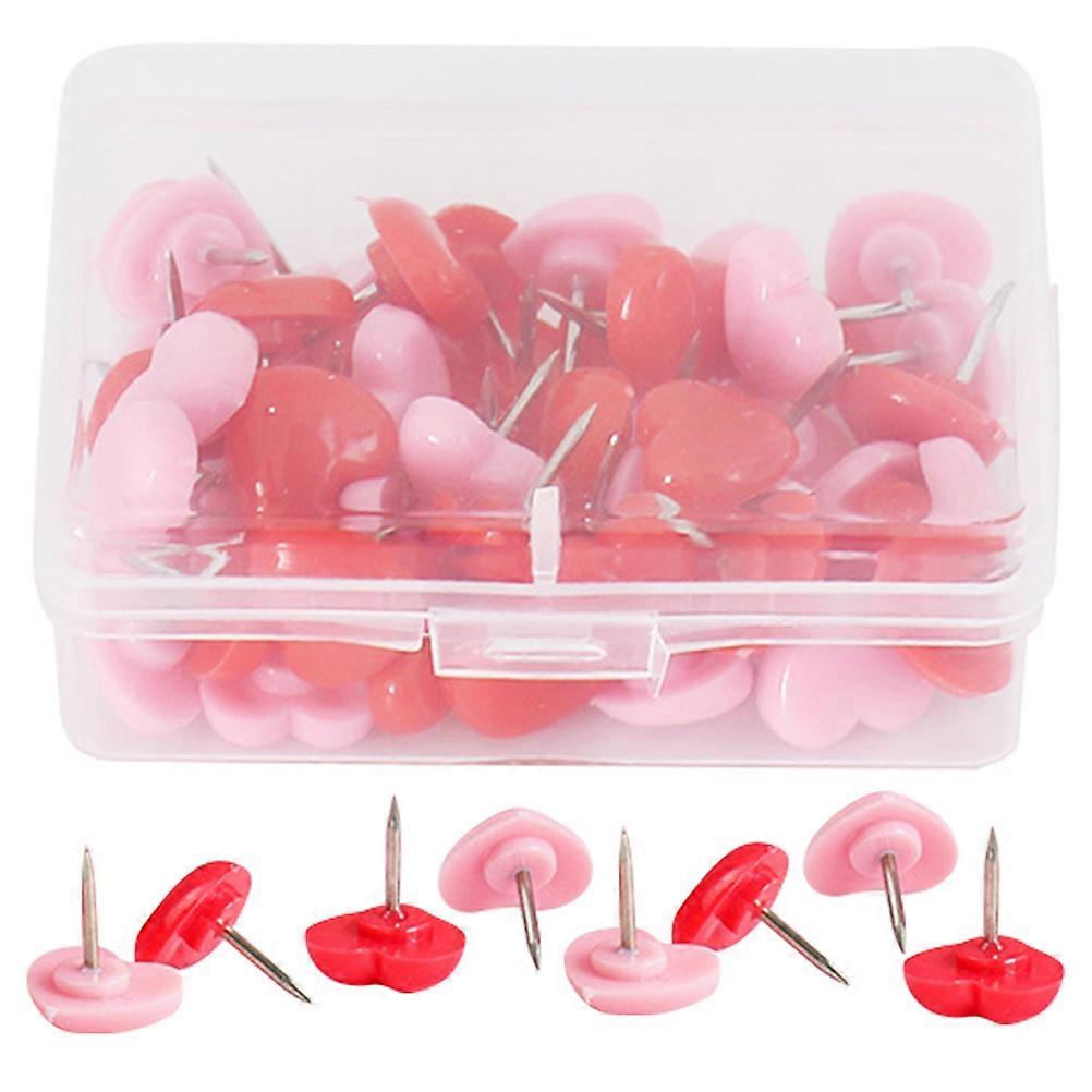 Heart Shaped Push Pins for Notice Boards, Cork Boards, and Maps – Convenient Office and Home Decor Supply