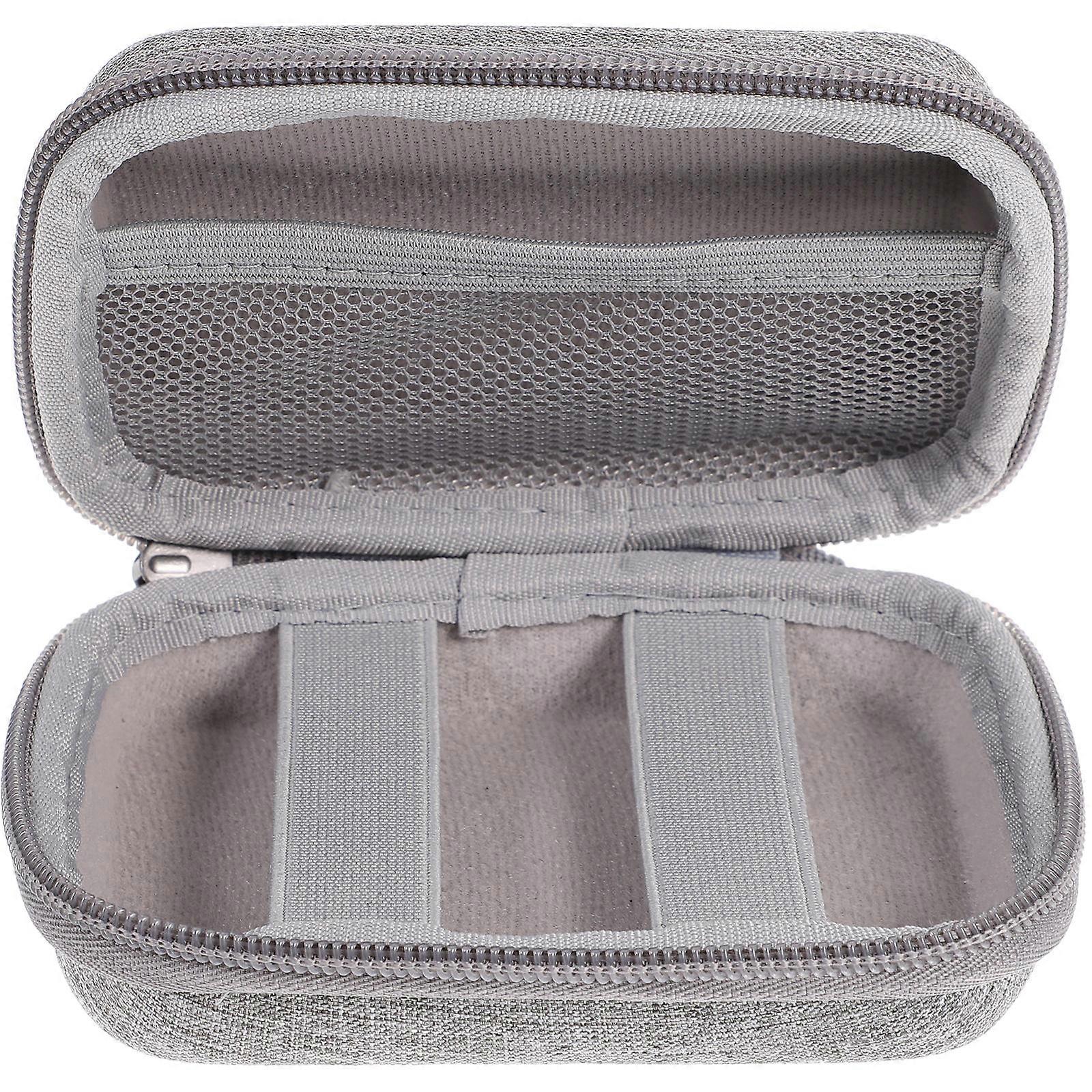 Data Cable Bag Electronic Organizer Bag Travel Storage For Men Grey 12.5X9.2CM Cable Organizer Pouch 1Pcs