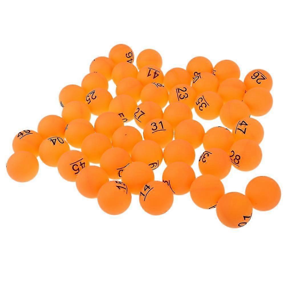 50 Pieces PP Material Table Tennis Balls 40mm Number 1 - 50 - Orange Color