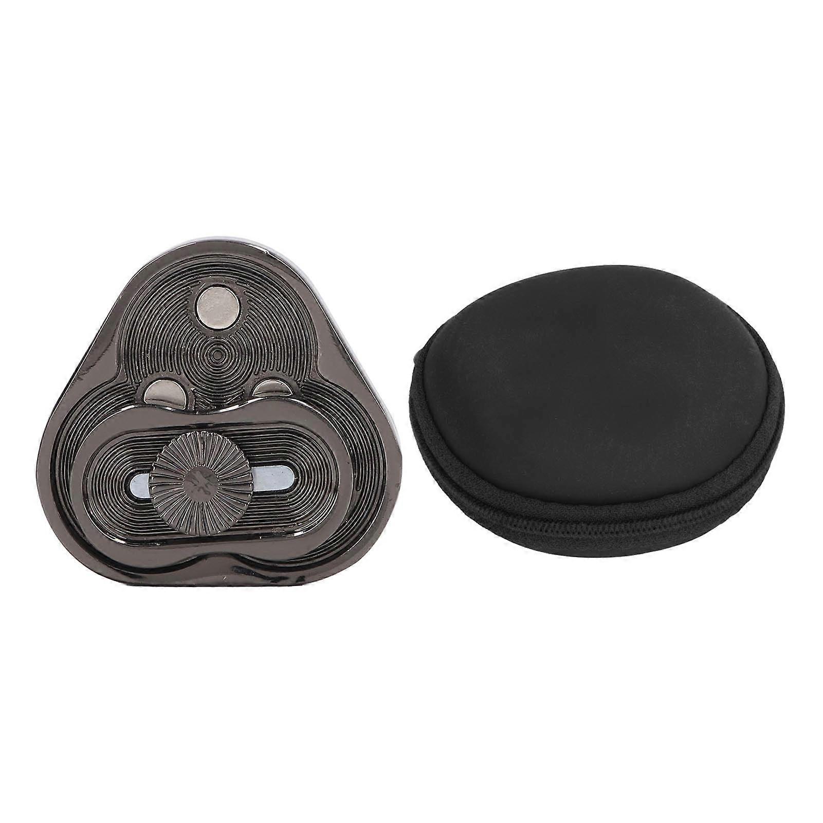 Triangle Fingertip Slide Spinning Toy for Anxiety Relief and Decompression, Silver and Black Spinning Toy
