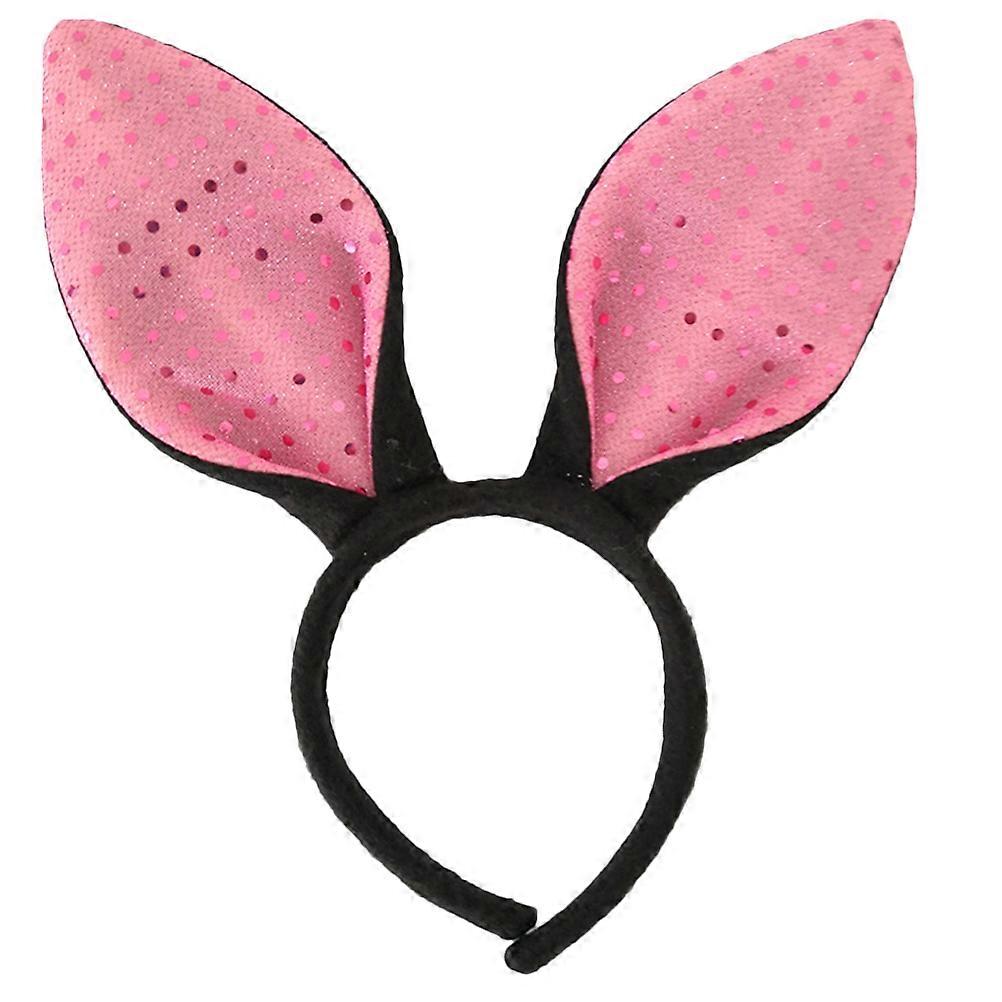 Bunny Ears Headband Rabbit Party Wear Kids Headband Pink Black Easter Style 1Set